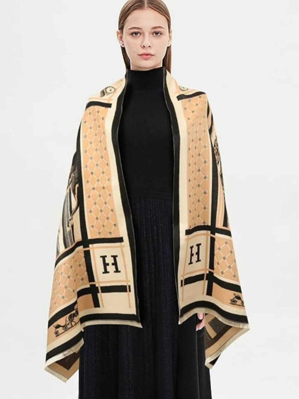 NEW! LUXURY CASHMERE BLEND VIBES WRAP SCARF SHAWL BLANKET - Picture 6 of 7